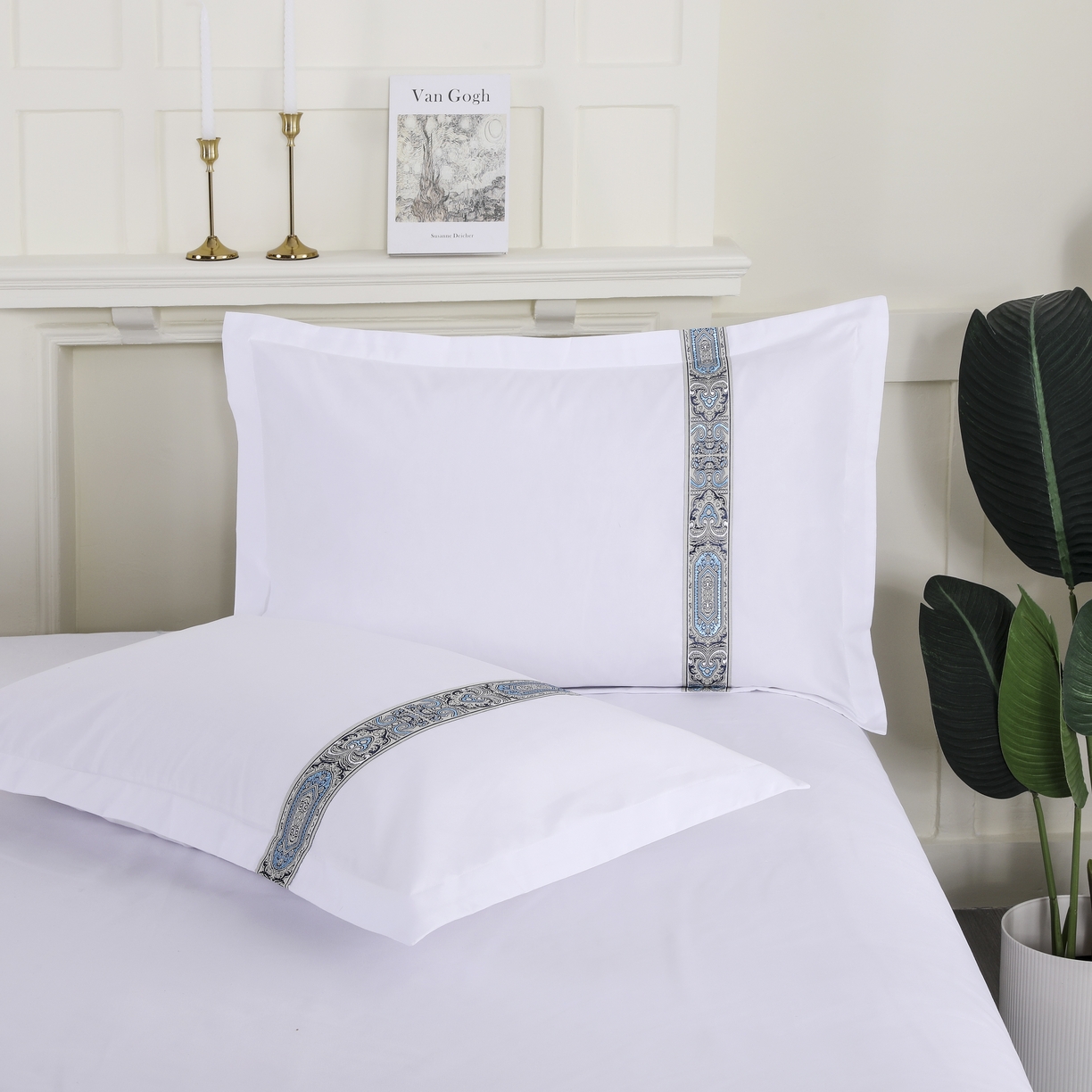 91家纺网 家纺一手货源 找家纺 三俏家纺 2025年酒店布草 磨毛高仿棉星级酒店宾馆民宿磨毛纯白三件套四件套100克平纹款 国潮蓝