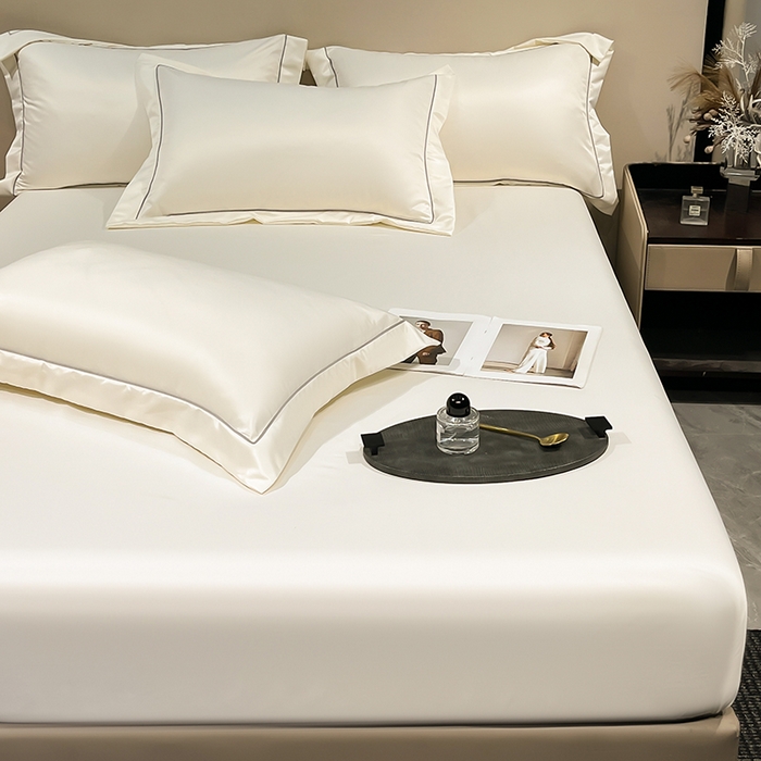 91家纺网 家纺一手货源 找家纺 露梦家纺 2025外贸内销跨境电商亚马逊速卖通单床笠三件套欧美尺寸多多跨境平台TEMU SHEIN笠高30cm 极简-本白