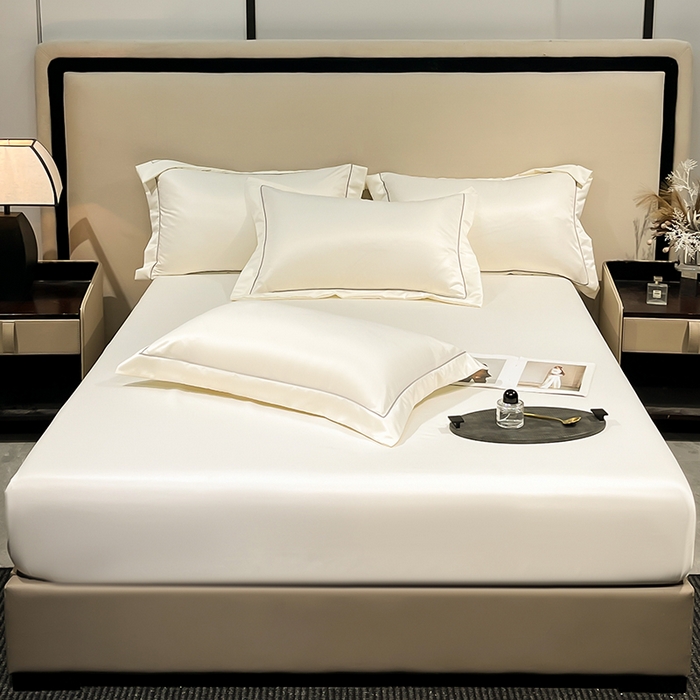 91家纺网 家纺一手货源 找家纺 露梦家纺 2025外贸内销跨境电商亚马逊速卖通单床笠三件套欧美尺寸多多跨境平台TEMU SHEIN笠高30cm 极简-本白