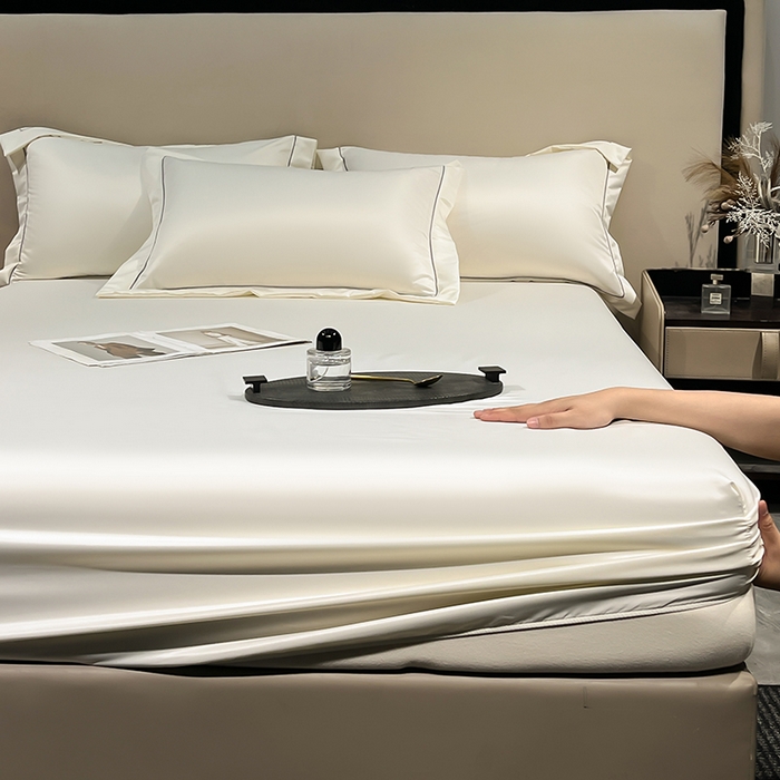 91家纺网 家纺一手货源 找家纺 露梦家纺 2025外贸内销跨境电商亚马逊速卖通单床笠三件套欧美尺寸多多跨境平台TEMU SHEIN笠高30cm 极简-本白