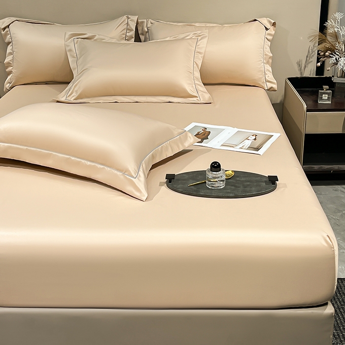 91家纺网 家纺一手货源 找家纺 露梦家纺 2025外贸内销跨境电商亚马逊速卖通单床笠三件套欧美尺寸多多跨境平台TEMU SHEIN笠高30cm 极简-卡其