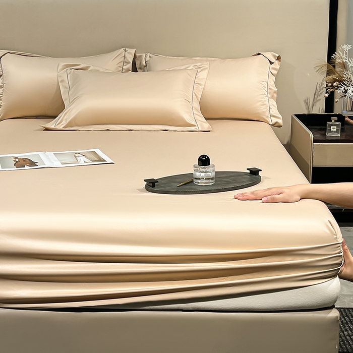 91家纺网 家纺一手货源 找家纺 露梦家纺 2025外贸内销跨境电商亚马逊速卖通单床笠三件套欧美尺寸多多跨境平台TEMU SHEIN笠高30cm 极简-卡其