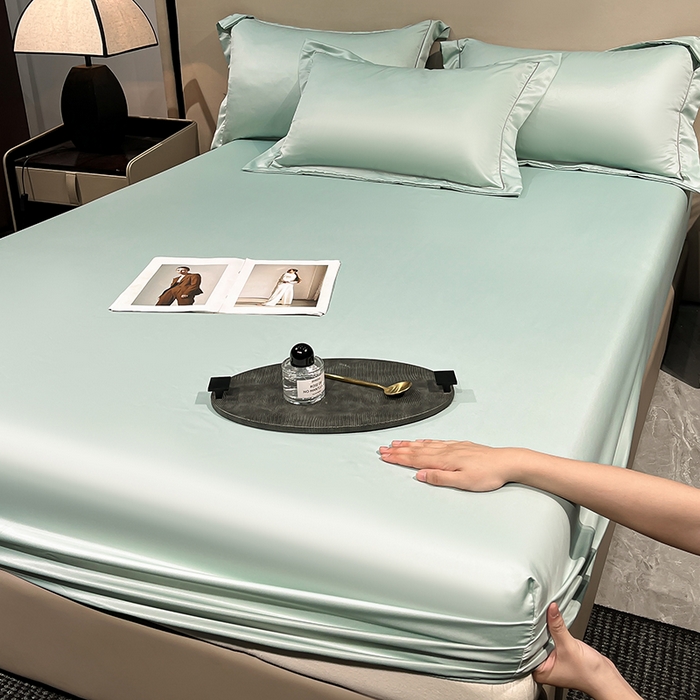 91家纺网 家纺一手货源 找家纺 露梦家纺 2025外贸内销跨境电商亚马逊速卖通单床笠三件套欧美尺寸多多跨境平台TEMU SHEIN笠高30cm 极简-水绿