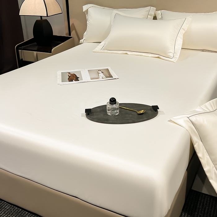 91家纺网 家纺一手货源 找家纺 露梦家纺 2025外贸内销跨境电商亚马逊速卖通单床笠三件套欧美尺寸多多跨境平台TEMU SHEIN笠高30cm 极简-本白