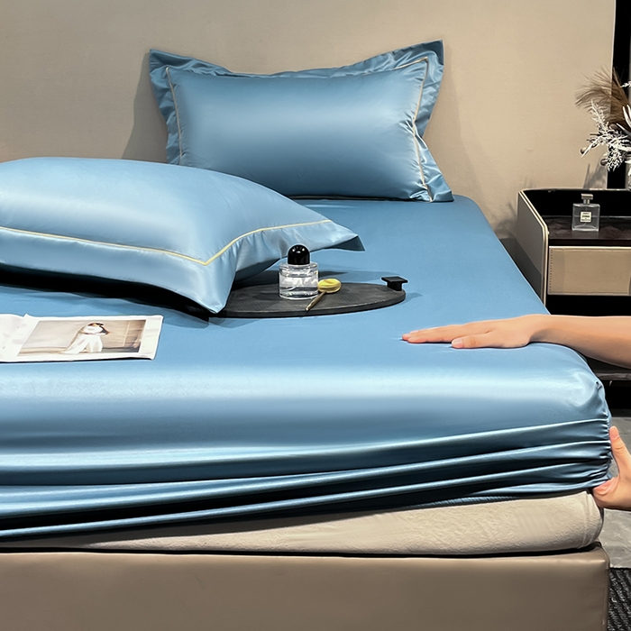 91家纺网 家纺一手货源 找家纺 露梦家纺 2025外贸内销跨境电商亚马逊速卖通单床笠三件套欧美尺寸多多跨境平台TEMU SHEIN笠高30cm 极简-冰蓝