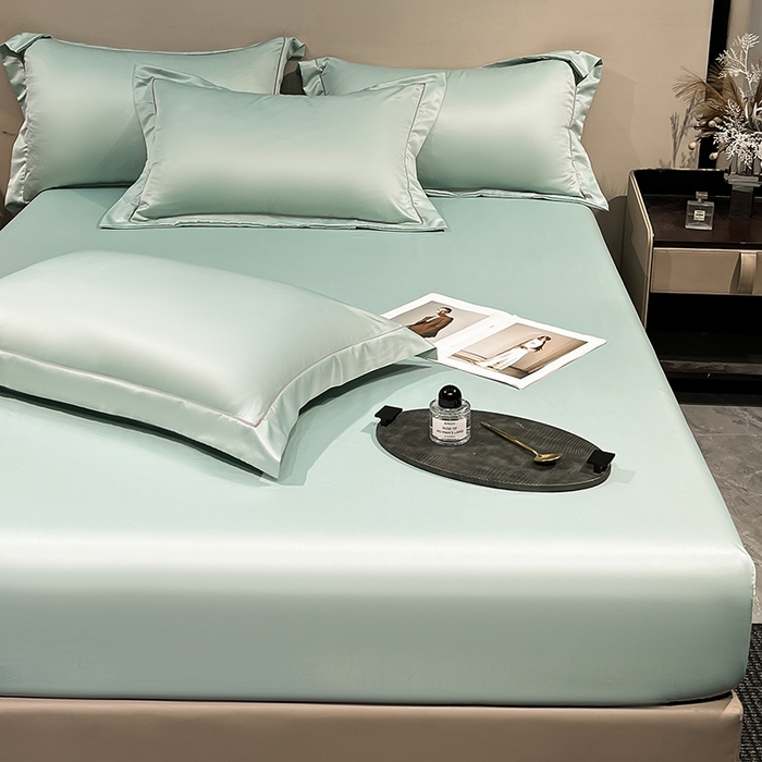 91家纺网 家纺一手货源 找家纺 露梦家纺 2025外贸内销跨境电商亚马逊速卖通单床笠三件套欧美尺寸多多跨境平台TEMU SHEIN笠高30cm 极简-水绿