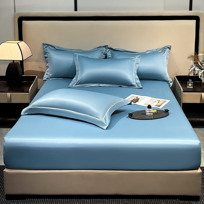 91家纺网 家纺一手货源 找家纺 露梦家纺 2025外贸内销跨境电商亚马逊速卖通单床笠三件套欧美尺寸多多跨境平台TEMU SHEIN笠高30cm 极简-冰蓝