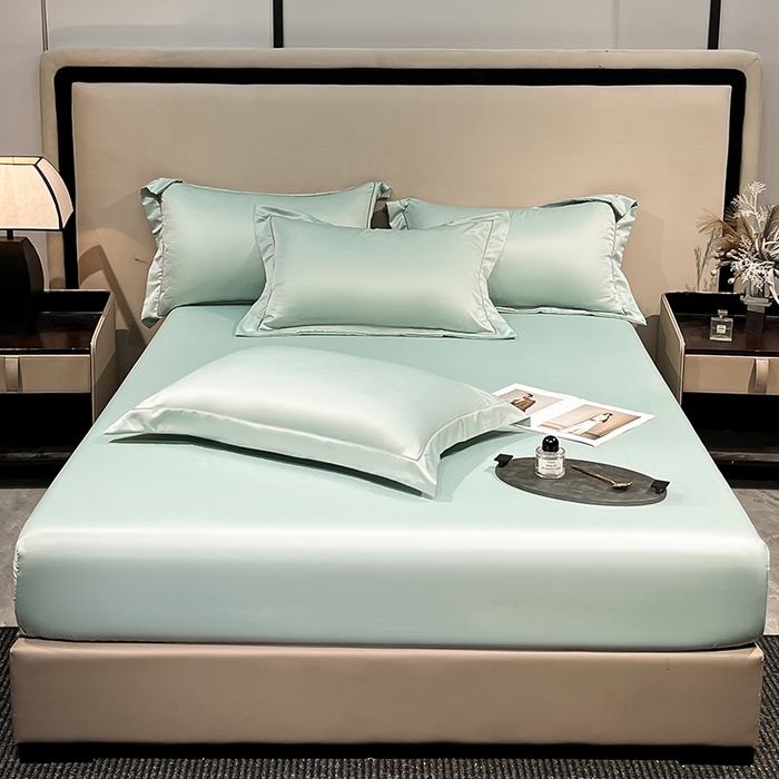 91家纺网 家纺一手货源 找家纺 露梦家纺 2025外贸内销跨境电商亚马逊速卖通单床笠三件套欧美尺寸多多跨境平台TEMU SHEIN笠高30cm 极简-水绿