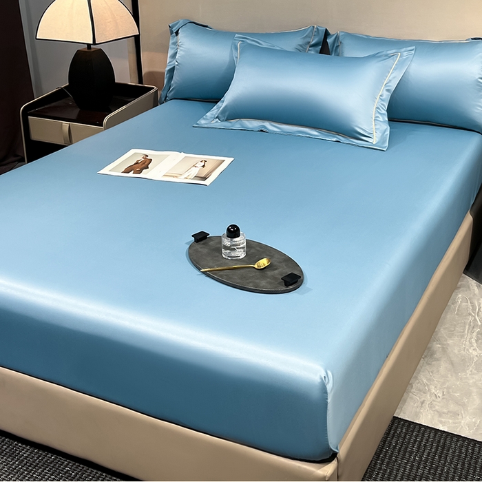 91家纺网 家纺一手货源 找家纺 露梦家纺 2025外贸内销跨境电商亚马逊速卖通单床笠三件套欧美尺寸多多跨境平台TEMU SHEIN笠高30cm 极简-冰蓝