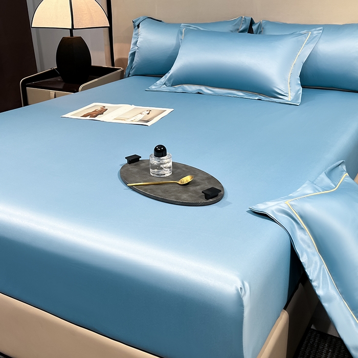 91家纺网 家纺一手货源 找家纺 露梦家纺 2025外贸内销跨境电商亚马逊速卖通单床笠三件套欧美尺寸多多跨境平台TEMU SHEIN笠高30cm 极简-冰蓝