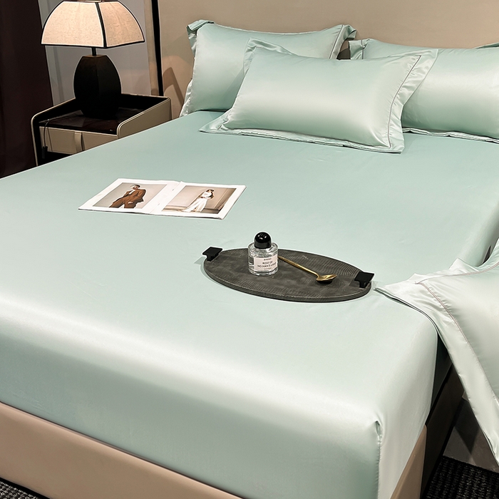 91家纺网 家纺一手货源 找家纺 露梦家纺 2025外贸内销跨境电商亚马逊速卖通单床笠三件套欧美尺寸多多跨境平台TEMU SHEIN笠高30cm 极简-水绿