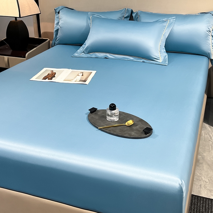 91家纺网 家纺一手货源 找家纺 露梦家纺 2025外贸内销跨境电商亚马逊速卖通单床笠三件套欧美尺寸多多跨境平台TEMU SHEIN笠高30cm 极简-冰蓝