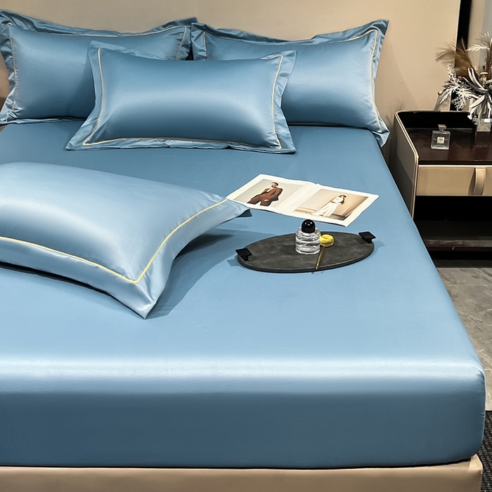 91家纺网 家纺一手货源 找家纺 露梦家纺 2025外贸内销跨境电商亚马逊速卖通单床笠三件套欧美尺寸多多跨境平台TEMU SHEIN笠高30cm 极简-冰蓝