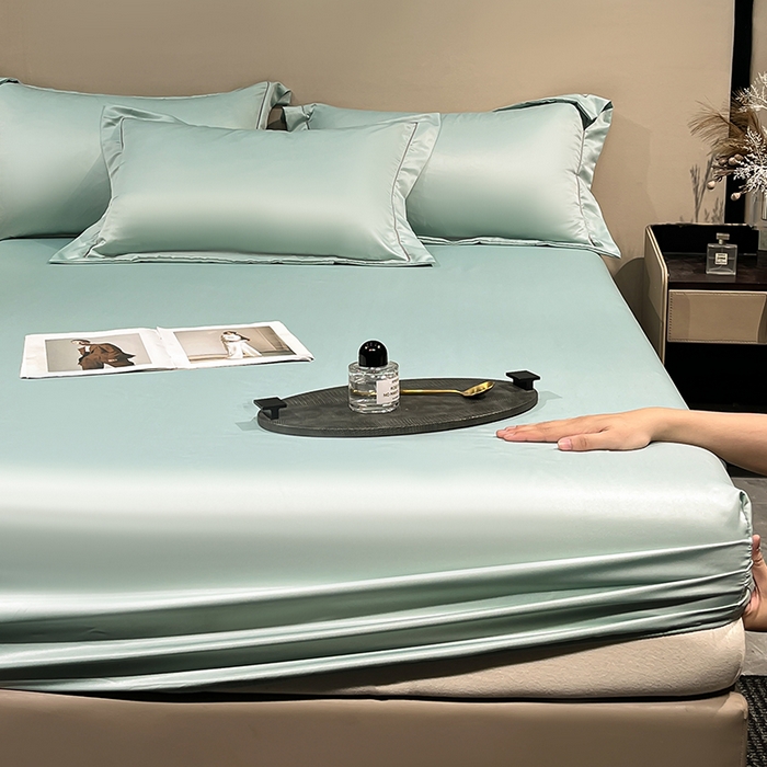 91家纺网 家纺一手货源 找家纺 露梦家纺 2025外贸内销跨境电商亚马逊速卖通单床笠三件套欧美尺寸多多跨境平台TEMU SHEIN笠高30cm 极简-水绿