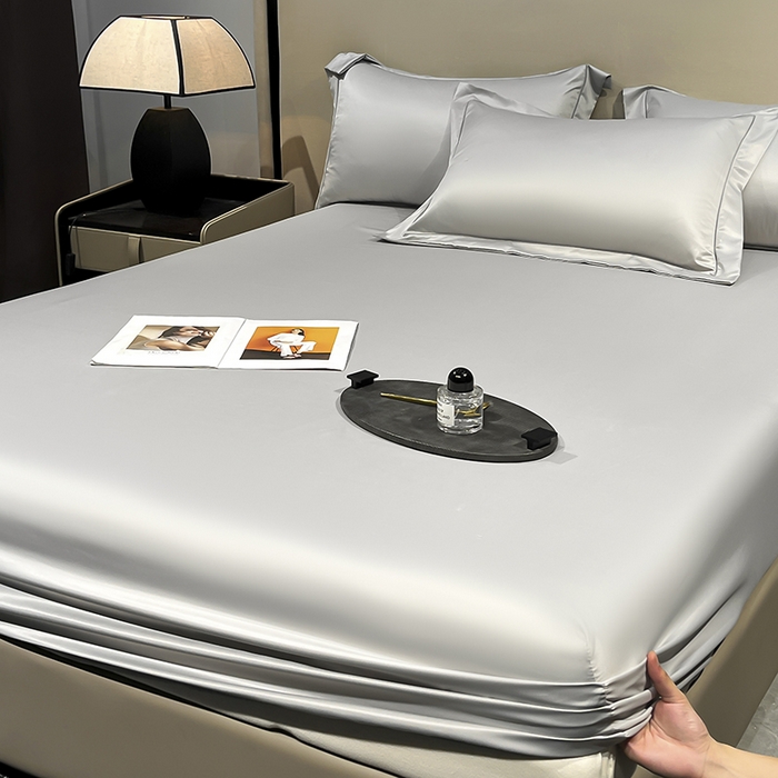 91家纺网 家纺一手货源 找家纺 露梦家纺 2025外贸内销跨境电商亚马逊速卖通单床笠三件套欧美尺寸多多跨境平台TEMU SHEIN笠高30cm 极简-浅灰