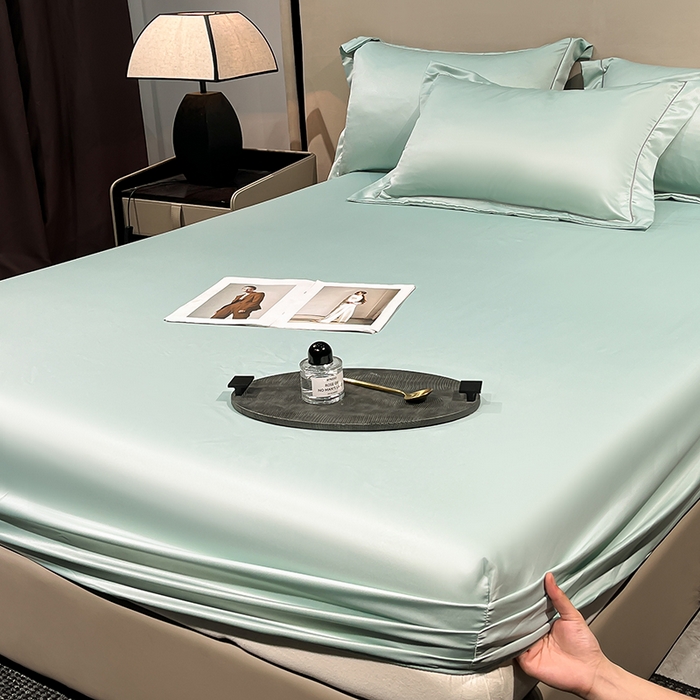 91家纺网 家纺一手货源 找家纺 露梦家纺 2025外贸内销跨境电商亚马逊速卖通单床笠三件套欧美尺寸多多跨境平台TEMU SHEIN笠高30cm 极简-水绿