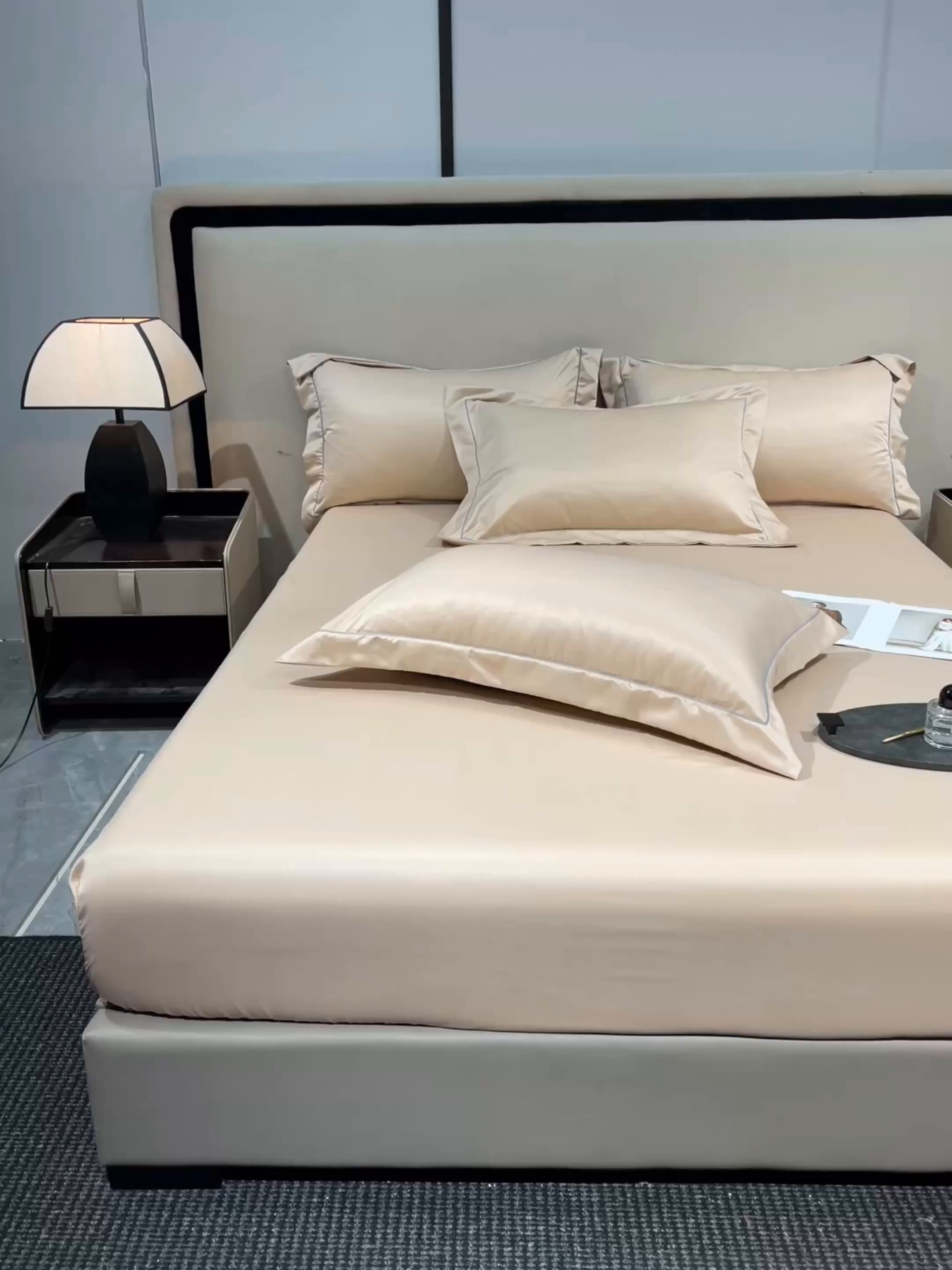 91家纺网 家纺一手货源 找家纺 露梦家纺 2025外贸内销跨境电商亚马逊速卖通单床笠三件套欧美尺寸多多跨境平台TEMU SHEIN笠高30cm 极简-卡其