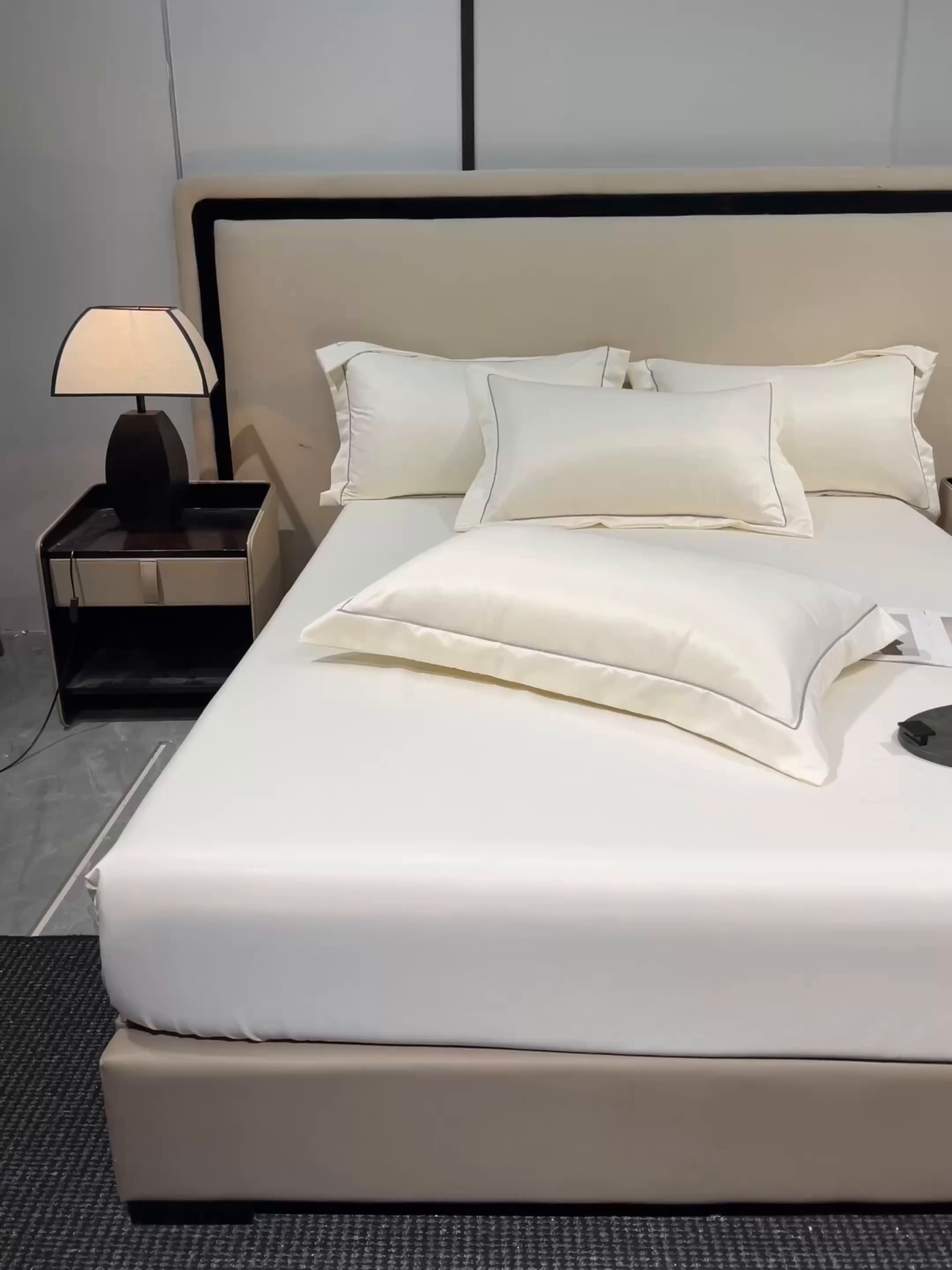 91家纺网 家纺一手货源 找家纺 露梦家纺 2025外贸内销跨境电商亚马逊速卖通单床笠三件套欧美尺寸多多跨境平台TEMU SHEIN笠高30cm 极简-本白