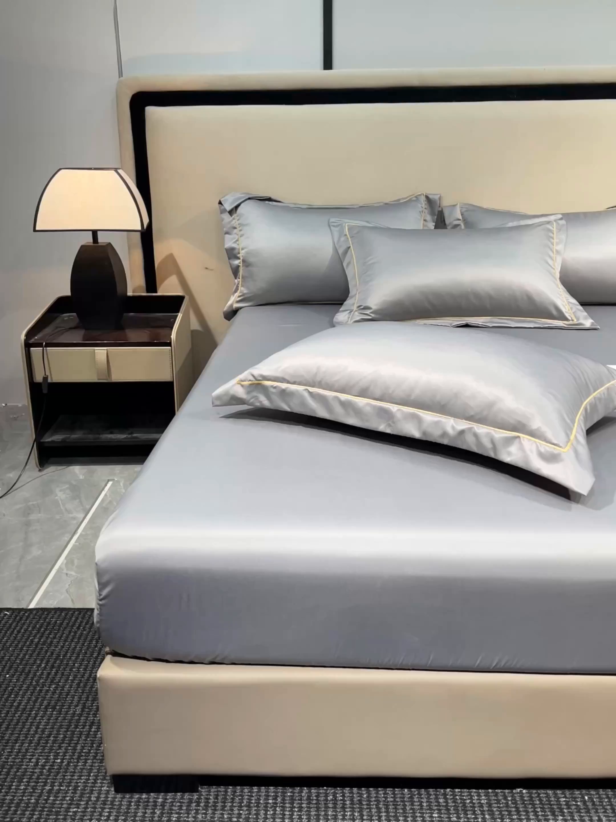 91家纺网 家纺一手货源 找家纺 露梦家纺 2025外贸内销跨境电商亚马逊速卖通单床笠三件套欧美尺寸多多跨境平台TEMU SHEIN笠高30cm 极简-深灰