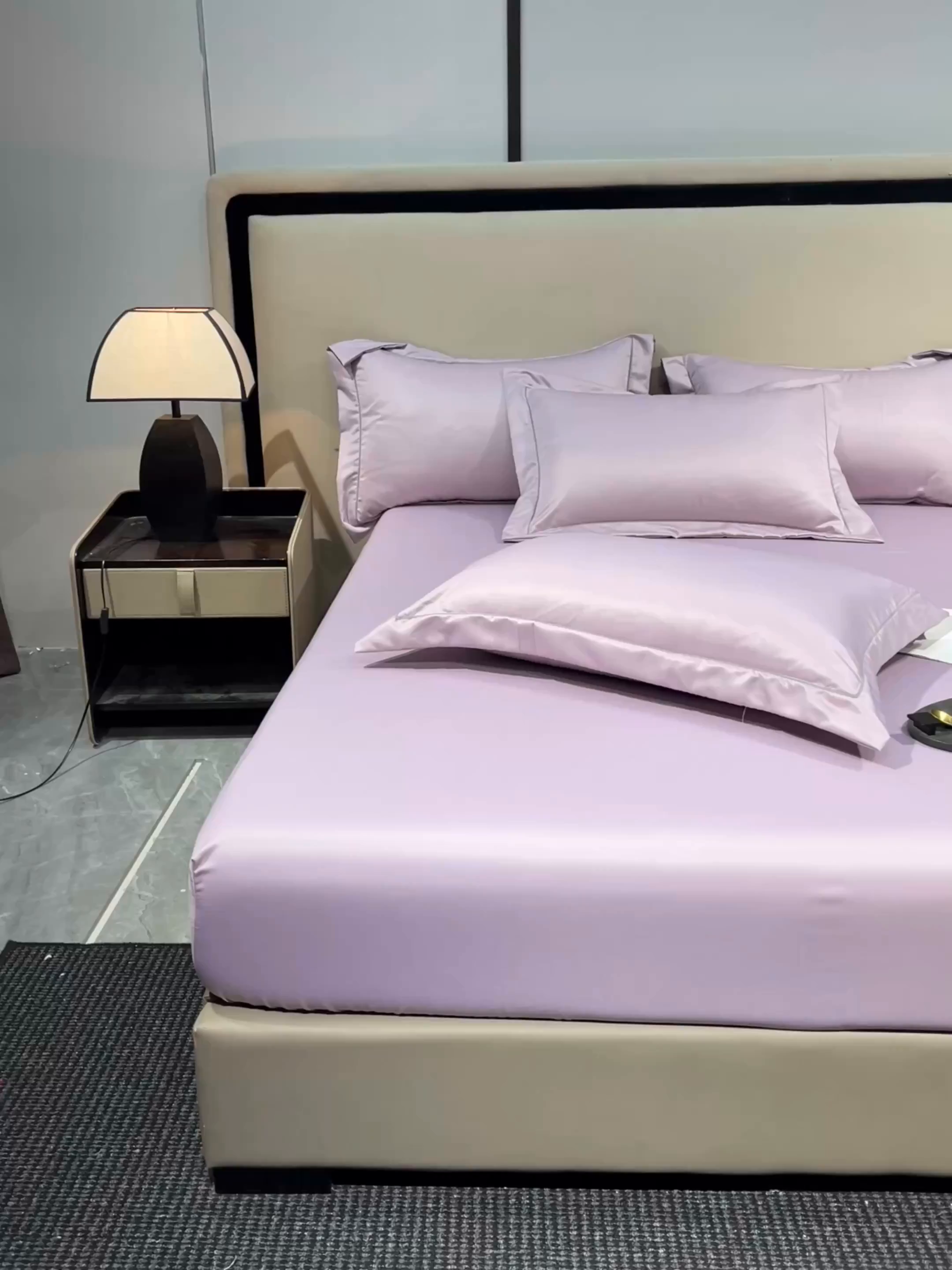 91家纺网 家纺一手货源 找家纺 露梦家纺 2025外贸内销跨境电商亚马逊速卖通单床笠三件套欧美尺寸多多跨境平台TEMU SHEIN笠高30cm 极简-香紫