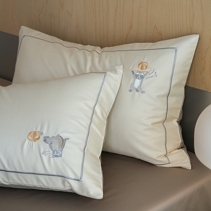 91家纺网 家纺一手货源 找家纺 （总）简纯主义 2025新款A类趣味系列全棉长绒棉插画绣花四件套-