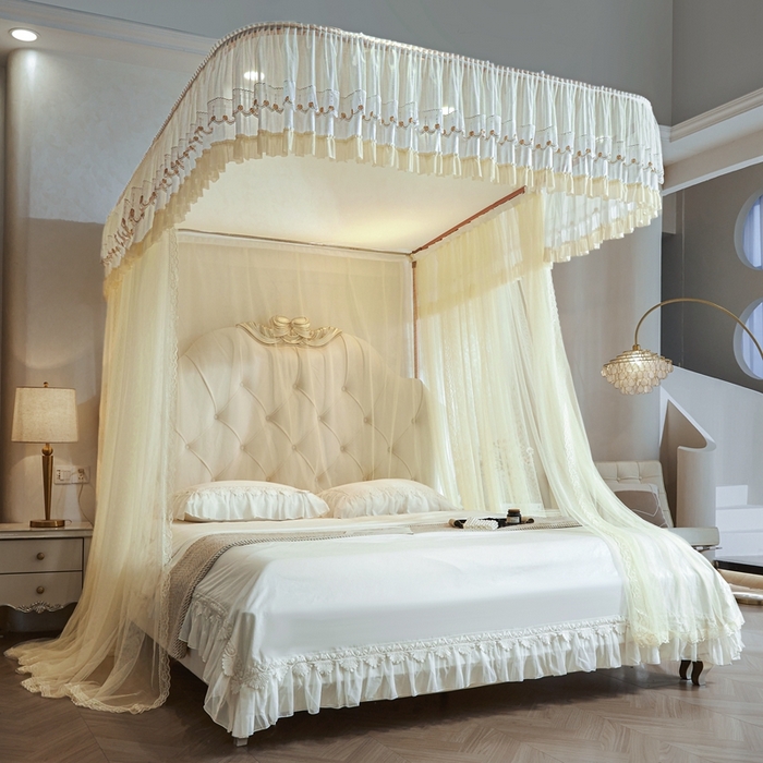 91家纺网 家纺一手货源 找家纺 （总）梦尔佳蚊帐 2025新款导轨蚊帐（855型号）双层吕合金弯头带风扇杆