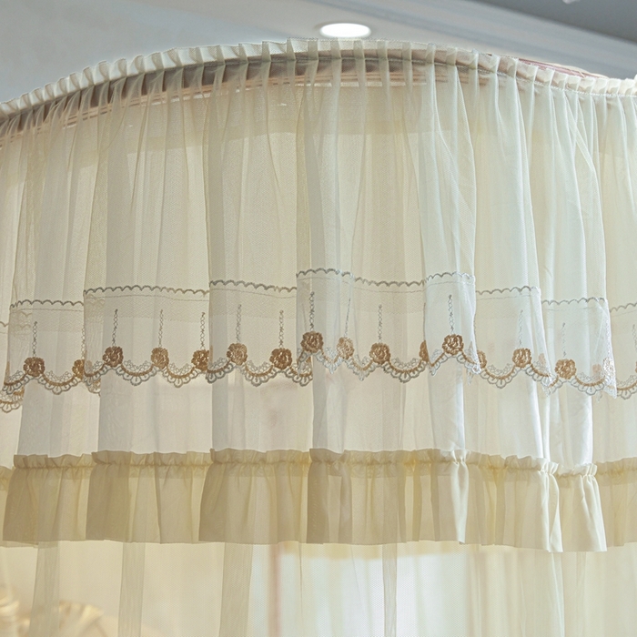 91家纺网 家纺一手货源 找家纺 （总）梦尔佳蚊帐 2025新款导轨蚊帐（855型号）双层吕合金弯头带风扇杆