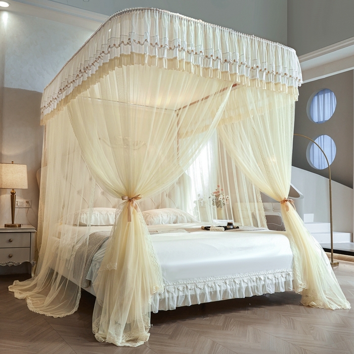 91家纺网 家纺一手货源 找家纺 （总）梦尔佳蚊帐 2025新款导轨蚊帐（855型号）双层吕合金弯头带风扇杆