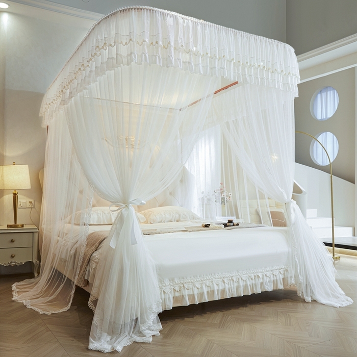 91家纺网 家纺一手货源 找家纺 （总）梦尔佳蚊帐 2025新款导轨蚊帐（855型号）双层吕合金弯头带风扇杆