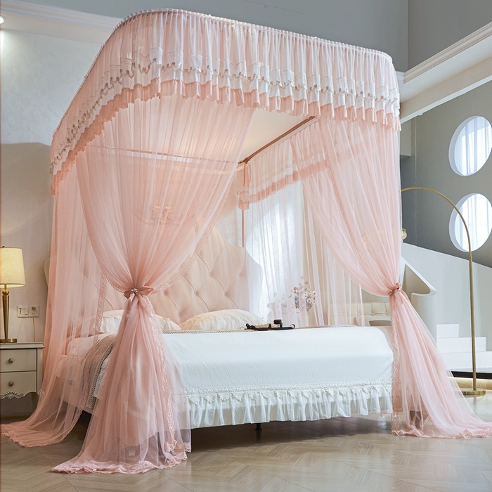 91家纺网 家纺一手货源 找家纺 （总）梦尔佳蚊帐 2025新款导轨蚊帐（855型号）双层吕合金弯头带风扇杆