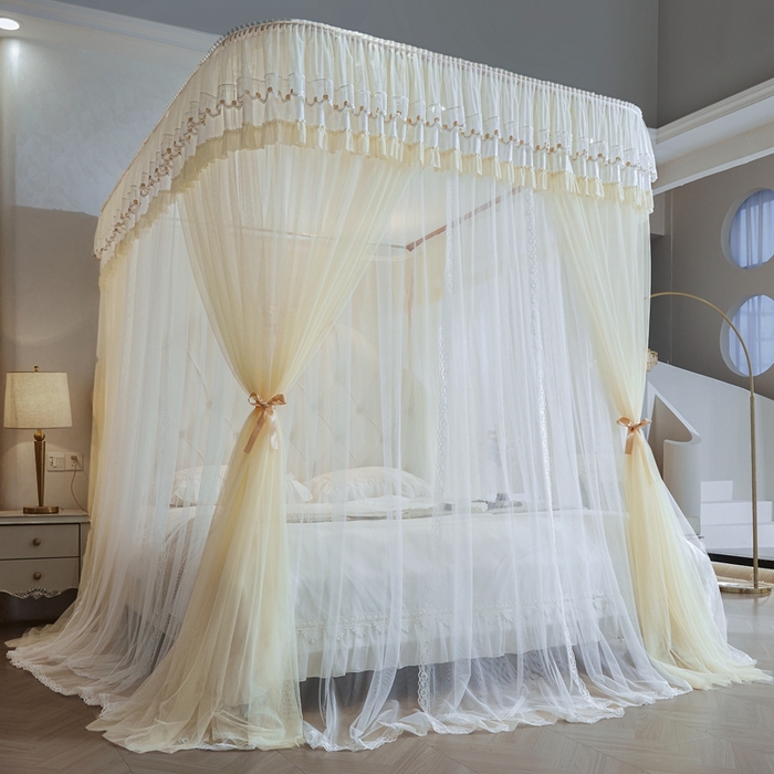 91家纺网 家纺一手货源 找家纺 （总）梦尔佳蚊帐 2025新款导轨蚊帐（855型号）双层吕合金弯头带风扇杆