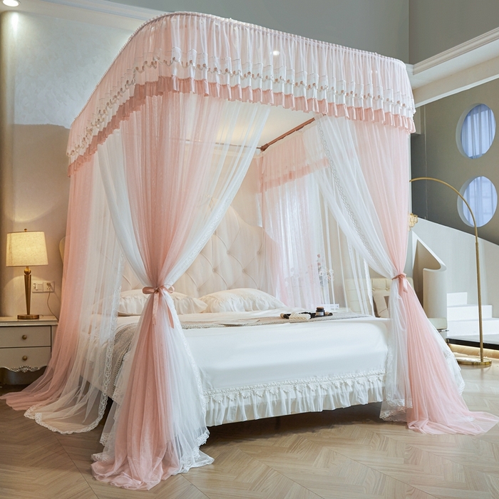 91家纺网 家纺一手货源 找家纺 （总）梦尔佳蚊帐 2025新款导轨蚊帐（855型号）双层吕合金弯头带风扇杆