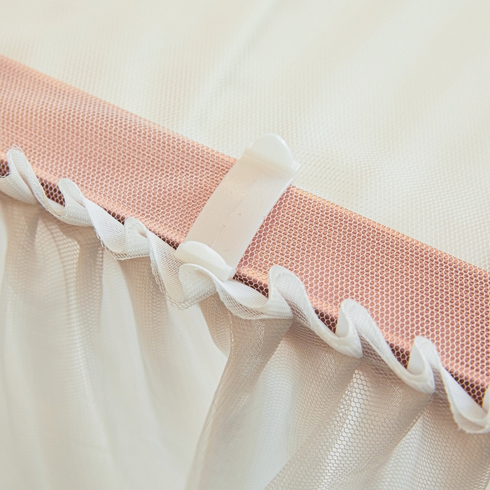 91家纺网 家纺一手货源 找家纺 梦尔佳蚊帐 2025新款导轨蚊帐（855型号）双层吕合金弯头带风扇杆 洁白如霞-单层