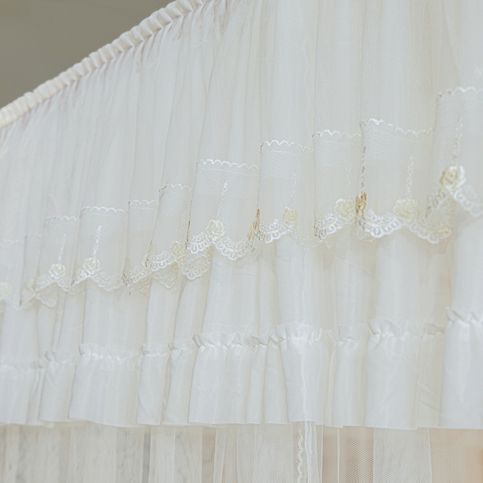 91家纺网 家纺一手货源 找家纺 梦尔佳蚊帐 2025新款导轨蚊帐（855型号）双层吕合金弯头带风扇杆 洁白如霞-单层