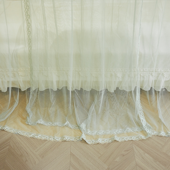 91家纺网 家纺一手货源 找家纺 梦尔佳蚊帐 2025新款导轨蚊帐（855型号）双层吕合金弯头带风扇杆 沫茶油绿-单层