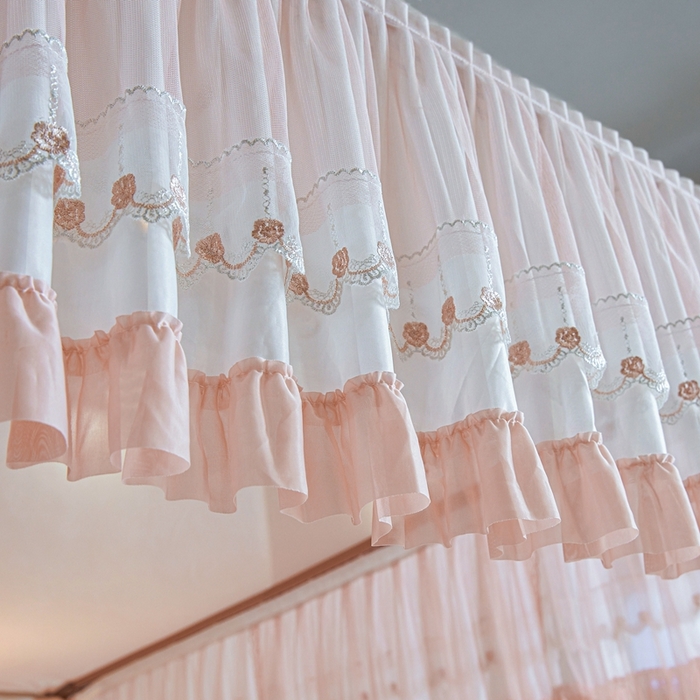 91家纺网 家纺一手货源 找家纺 梦尔佳蚊帐 2025新款导轨蚊帐（855型号）双层吕合金弯头带风扇杆 温馨藕玉-单层