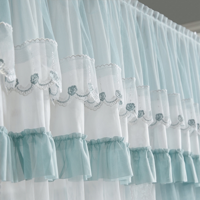 91家纺网 家纺一手货源 找家纺 梦尔佳蚊帐 2025新款导轨蚊帐（855型号）双层吕合金弯头带风扇杆 清雅淡蓝-双层