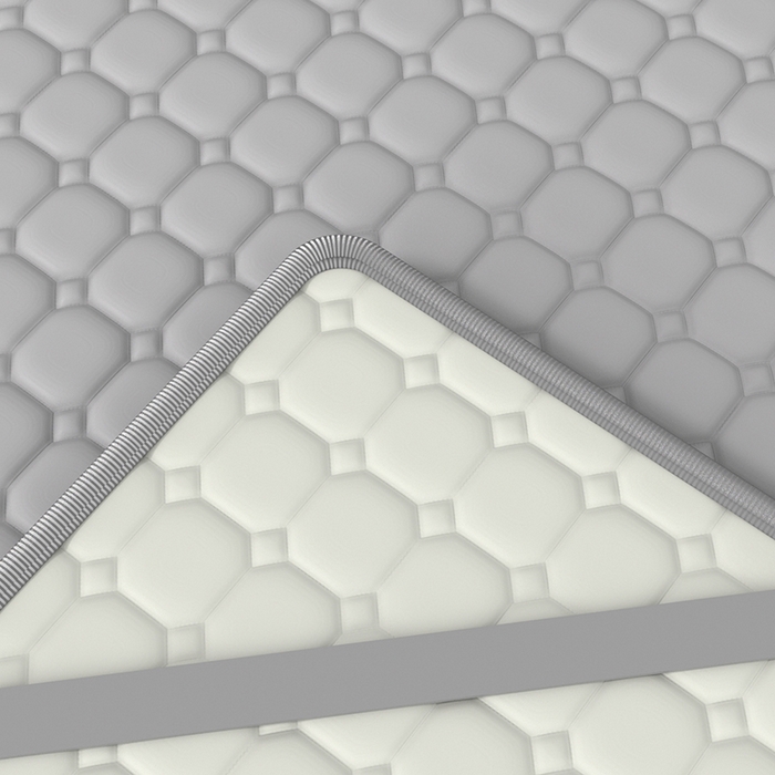 91家纺网 家纺一手货源 找家纺 简一 2025新款无印风方块乳胶凉席系列-床笠款 浅灰