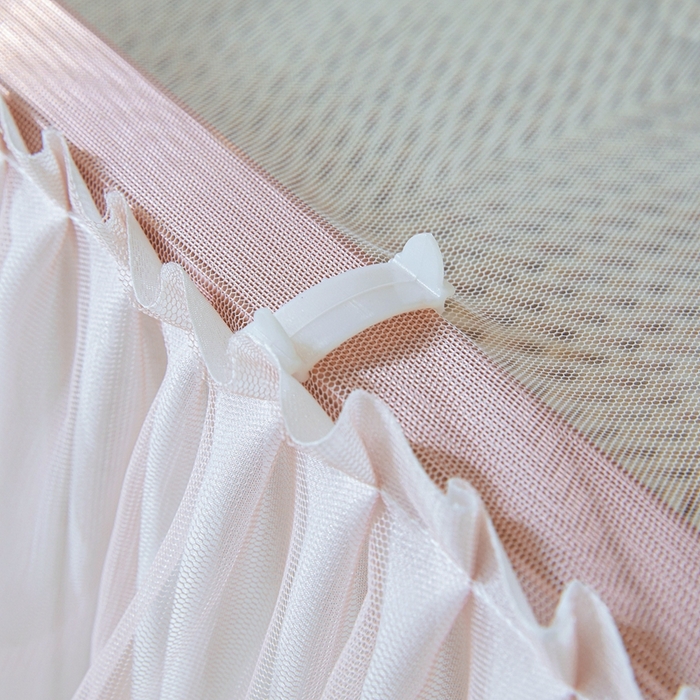 91家纺网 家纺一手货源 找家纺 梦尔佳蚊帐 2025新款导轨蚊帐（855型号）双层吕合金弯头带风扇杆 温馨藕玉-双层