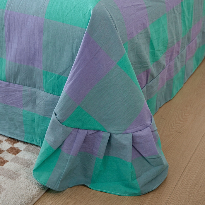 91家纺网 家纺一手货源 找家纺 木易家居 2025新款全棉色织水洗棉四件套 绿野仙踪