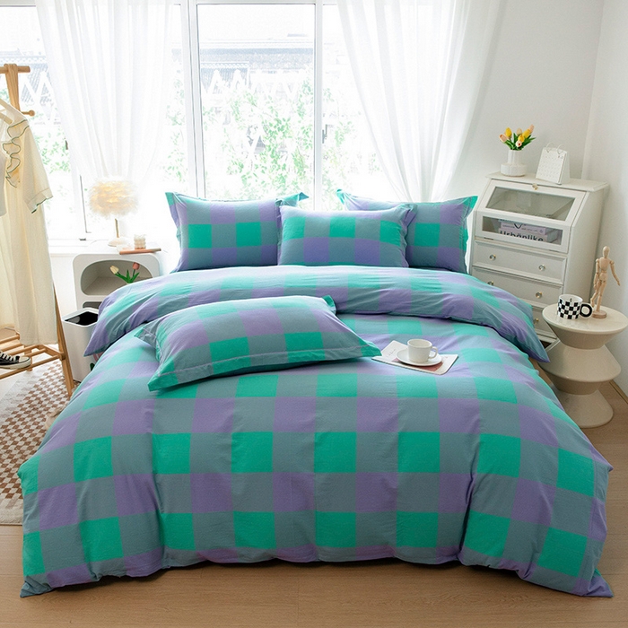 91家纺网 家纺一手货源 找家纺 （总）木易家居 2025新款全棉色织水洗棉四件套