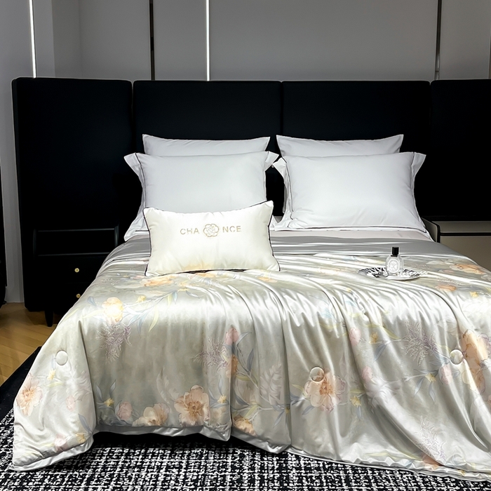 小芽家居 2025新款水光缎臻享夏被夏凉被空调被 花枝