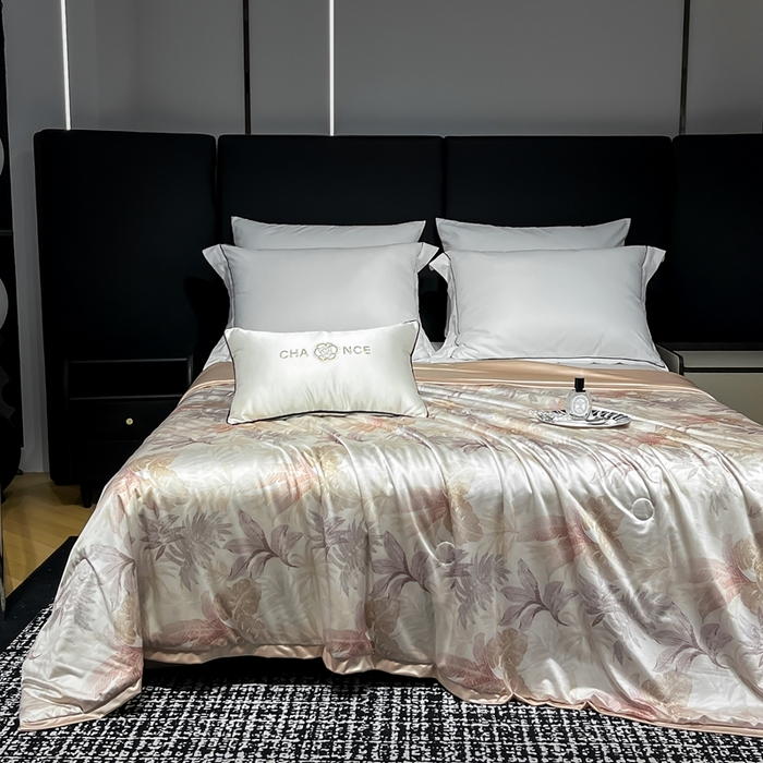 小芽家居 2025新款水光缎臻享夏被夏凉被空调被 心如花木