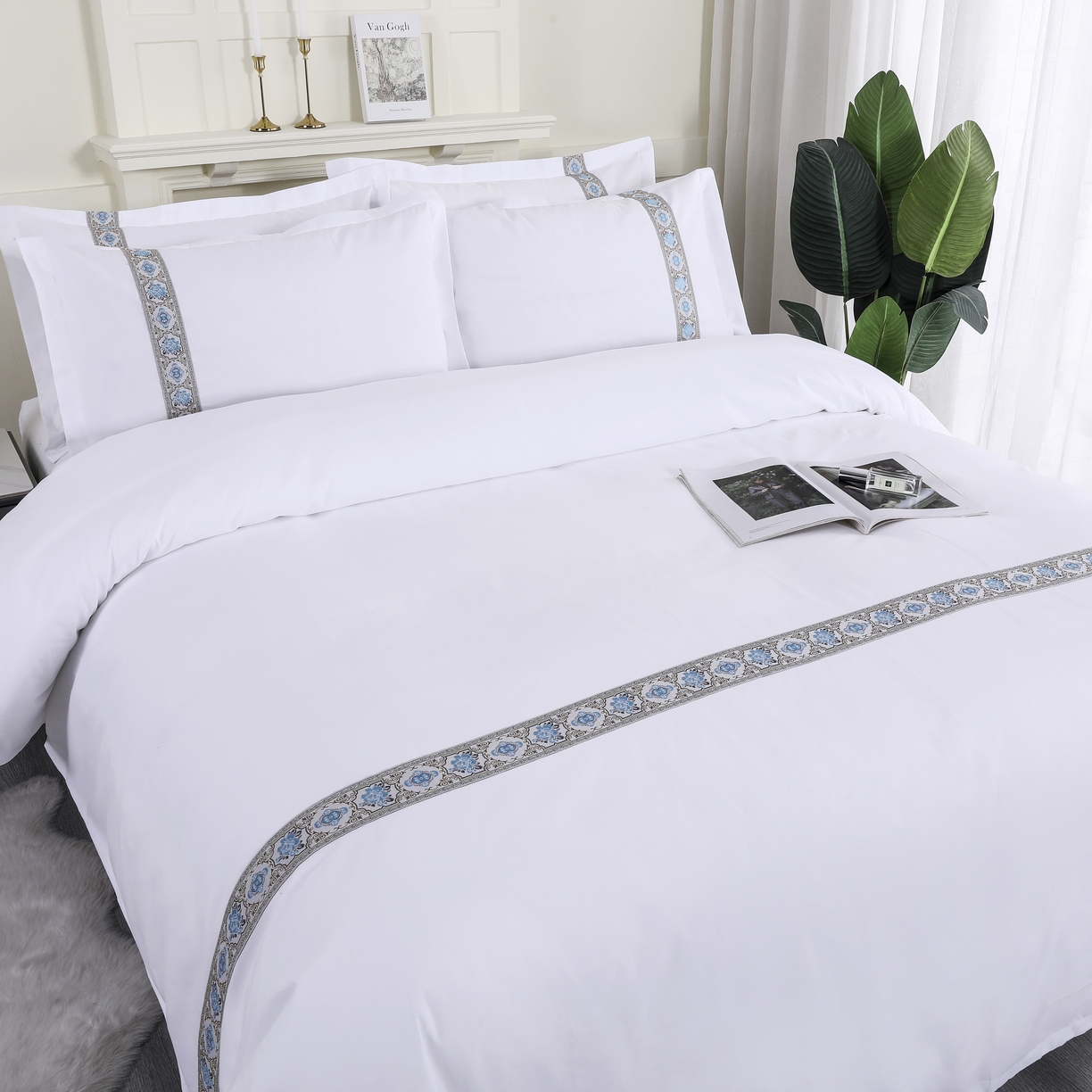 91家纺网 家纺一手货源 找家纺 （总）三俏家纺 2025年酒店布草 140g磨毛高仿棉星级酒店宾馆民宿磨毛纯白三件套四件套