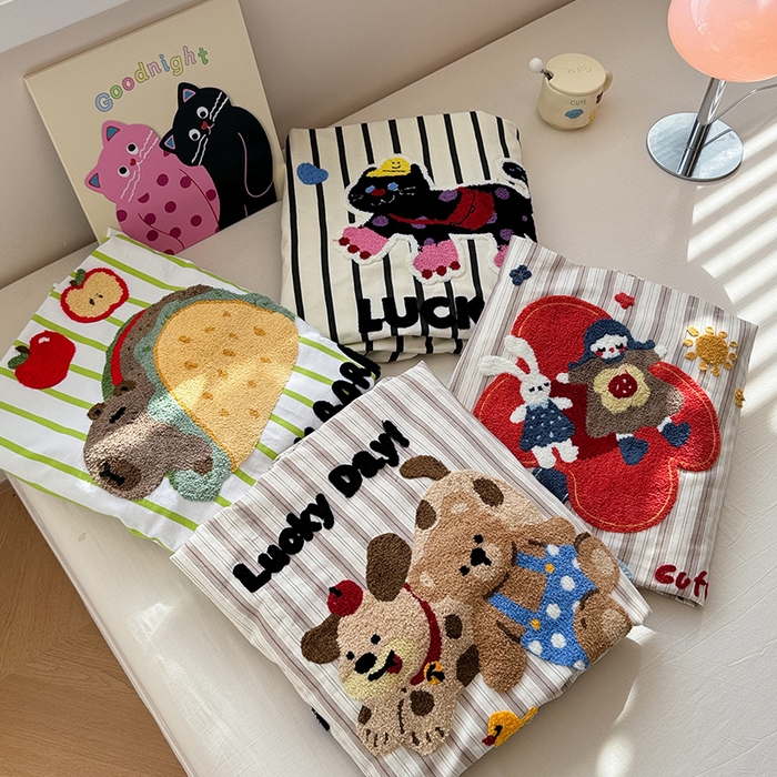 91家纺网 家纺一手货源 找家纺 （总）蓝邻家纺 2025春夏新款全棉纯棉老粗布刺绣床笠凉席席子