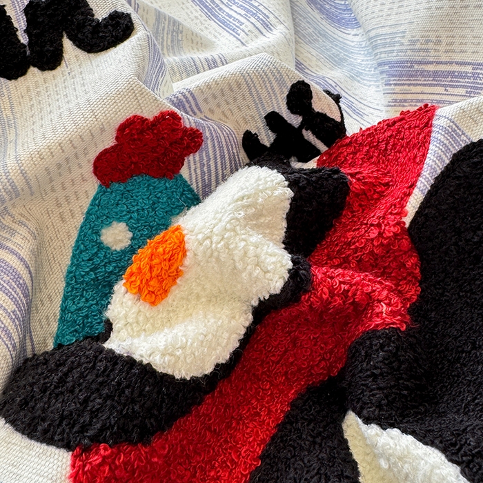 91家纺网 家纺一手货源 找家纺 蓝邻家纺 2025春夏新款全棉纯棉老粗布刺绣床笠凉席席子 奇趣乐园