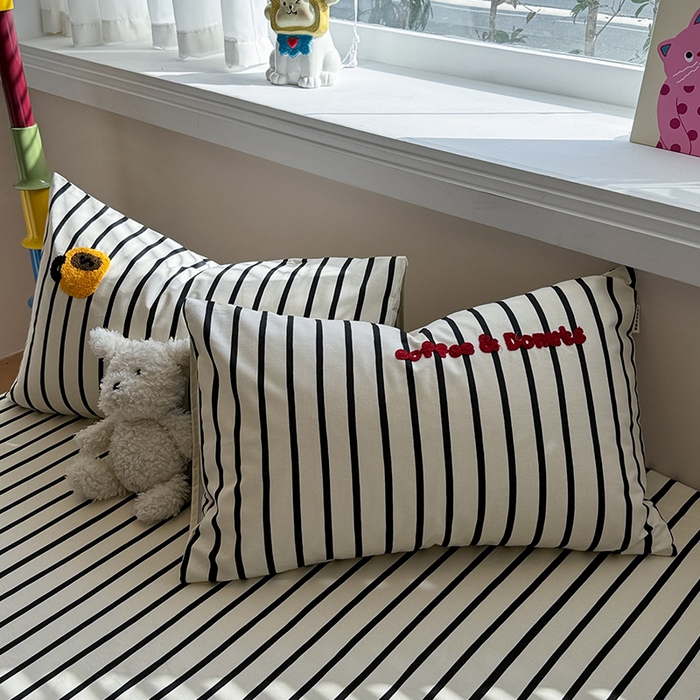 91家纺网 家纺一手货源 找家纺 蓝邻家纺 2025春夏新款全棉纯棉老粗布刺绣床笠凉席席子 甜甜圈