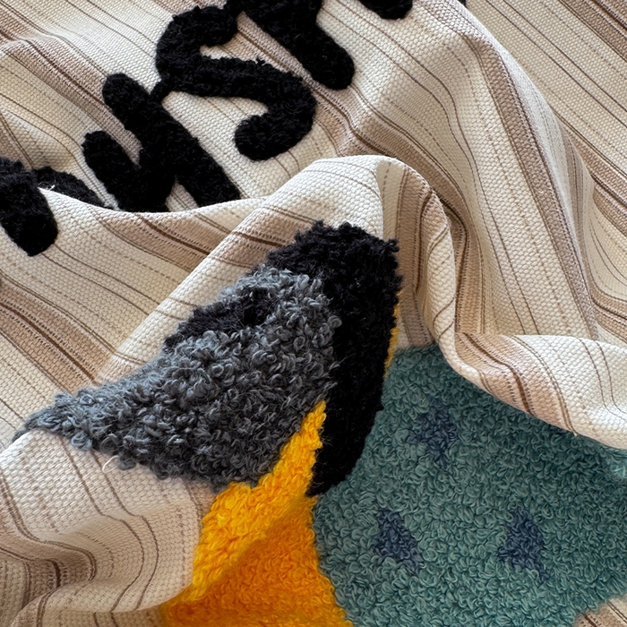 91家纺网 家纺一手货源 找家纺 蓝邻家纺 2025春夏新款全棉纯棉老粗布刺绣床笠凉席席子 元气小狗