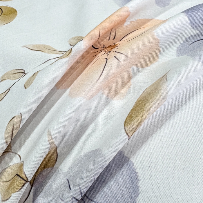 91家纺网 家纺一手货源 找家纺 红日子纺织品 2025新款50s全棉纯棉印花四件套 渡着秋-蓝