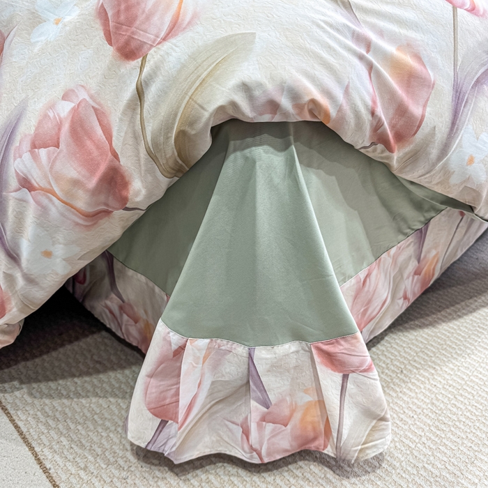 91家纺网 家纺一手货源 找家纺 红日子纺织品 2025新款50s全棉纯棉印花四件套 繁花